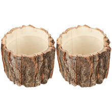6 Pcs Bark Flower Bucket Flower Box Flowers Wooden