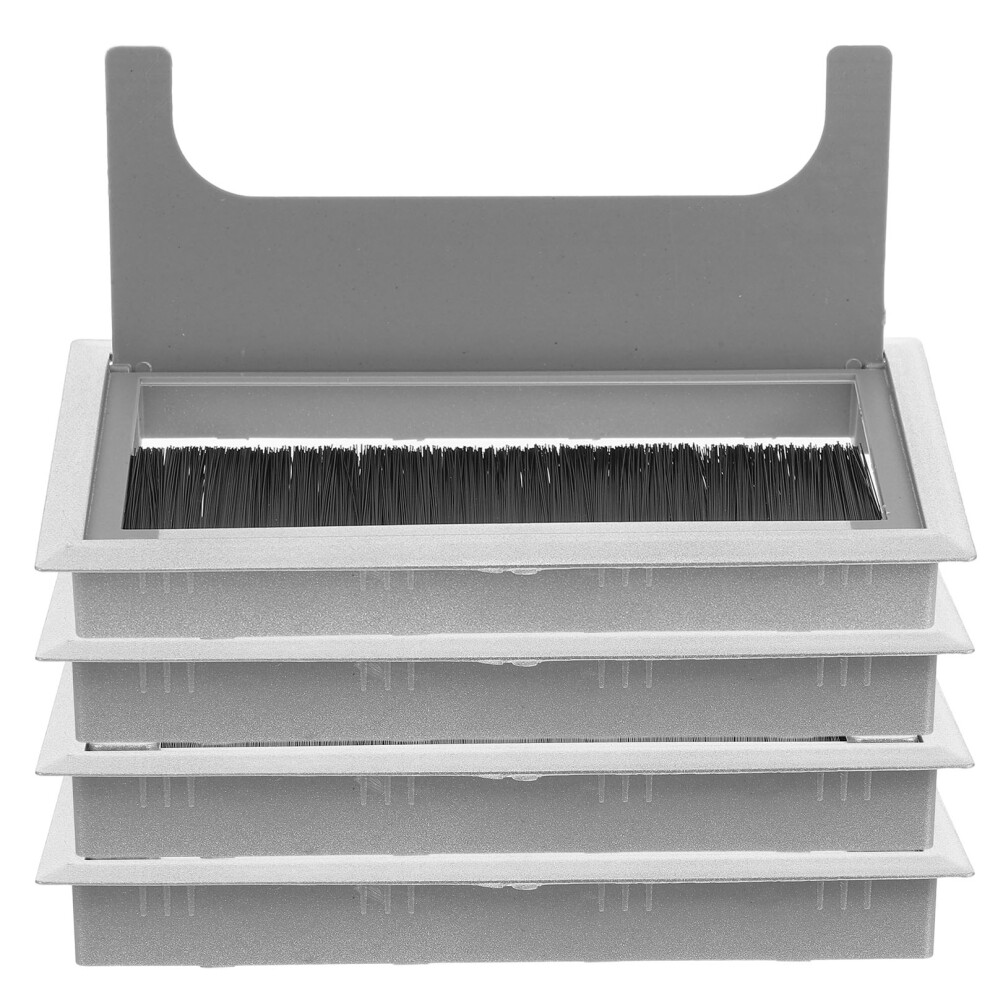 16 Pcs Black Plastic Cable Hole Cover With Brush For Wire Management 034170895159
