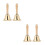 4 Pcs Solid Bell With Wooden Handle 10