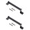 Set Of 2 Door Handle Sliding Hinges Pull Handles Knob Black 5