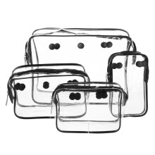 8 Pcs Clear Plastic Travel Toiletry Bags With Zipper
