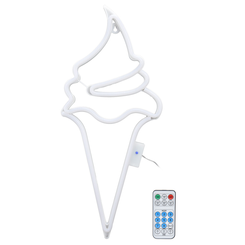 (Pink Light) Neon LED Ice Cream Sign Remote Party Decor USB Battery Warm White-image-OPC-PKY7CMG-NEW