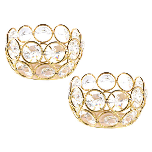 4 Pcs Crystal Iron Candle Stands For Wedding Handicraft 1