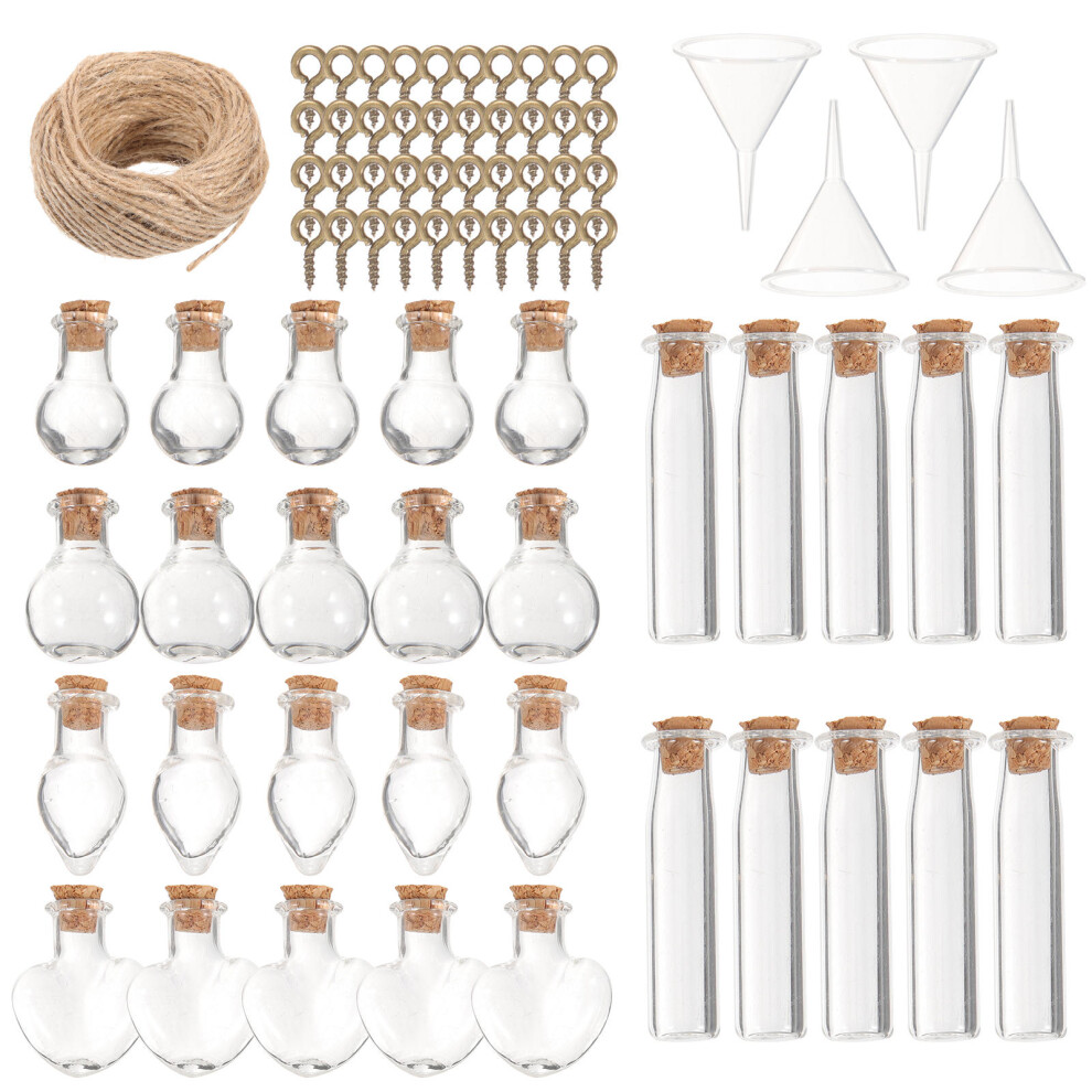 4 Sets Of Small Wishing Bottles Mini Glass Jars With Cork Stoppers-image-OPC-PKY7FPS-NEW