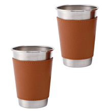 2Pcs Stainless Steel Beer Mugs Simple Metal Water Cups Tableware