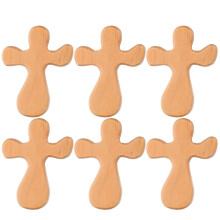 6Pcs Wooden Holding Cross: Palm-Sized Prayer Tool For Catholic Worship