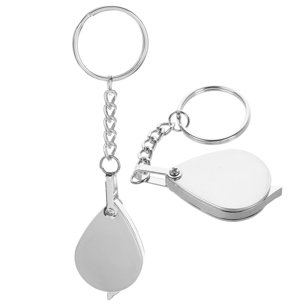 Villcase 10 Pcs 10X Pocket Magnifying Glass With Keychain For Jewelry Coins Painting