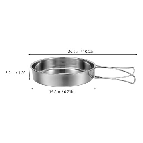 One Set Stainless Steel Foldable Camping Cookware For Outdoor Cooking 1