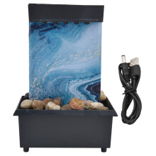 3V USB Marble Water Fountain LED Tabletop with Stones Decoration