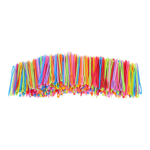2000Pcs Assorted Color Plastic Hand Sewing Needles Large Eye for Home