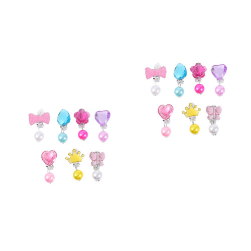 14Paires Boucles D'oreilles Clip Métal Pour Coloré 2