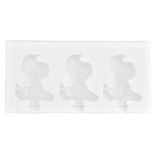 (4‑Grid Fringed) Silicone Ice Bar Mold 3Grid Dinosaur Shape Heat Resistant