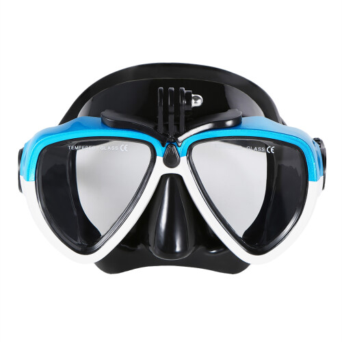 Anti-fog Snorkeling Diving Goggles with Camera Mount, Adjustable Fit
