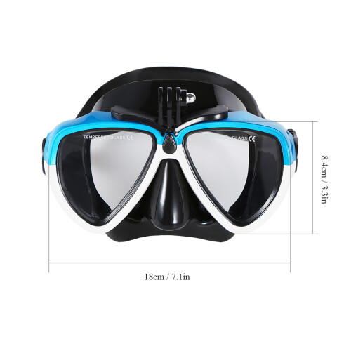 Anti-fog Snorkeling Diving Goggles with Camera Mount, Adjustable Fit 1