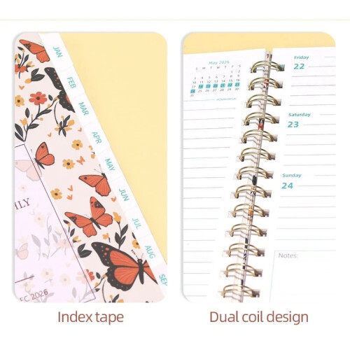 (01) Schedule Notebook 2026 Plan Weekly Monthly Note Book A5 Binder Coil Diary 2