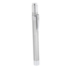 LED Penlight White 2x AAA Aluminum Alloy Medical Pen Light, Silver