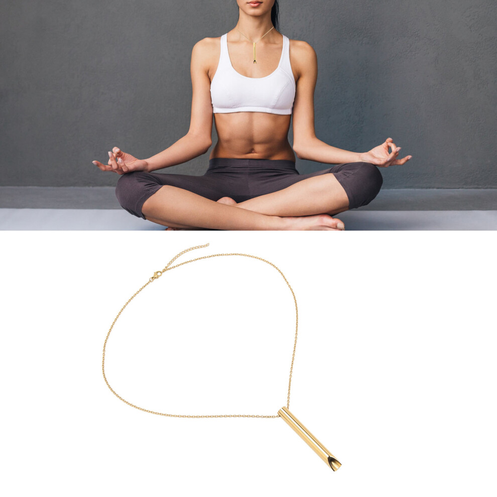 Stress Relief Anxiety Necklace Stainless Steel 6cm Pendant Calming Gold