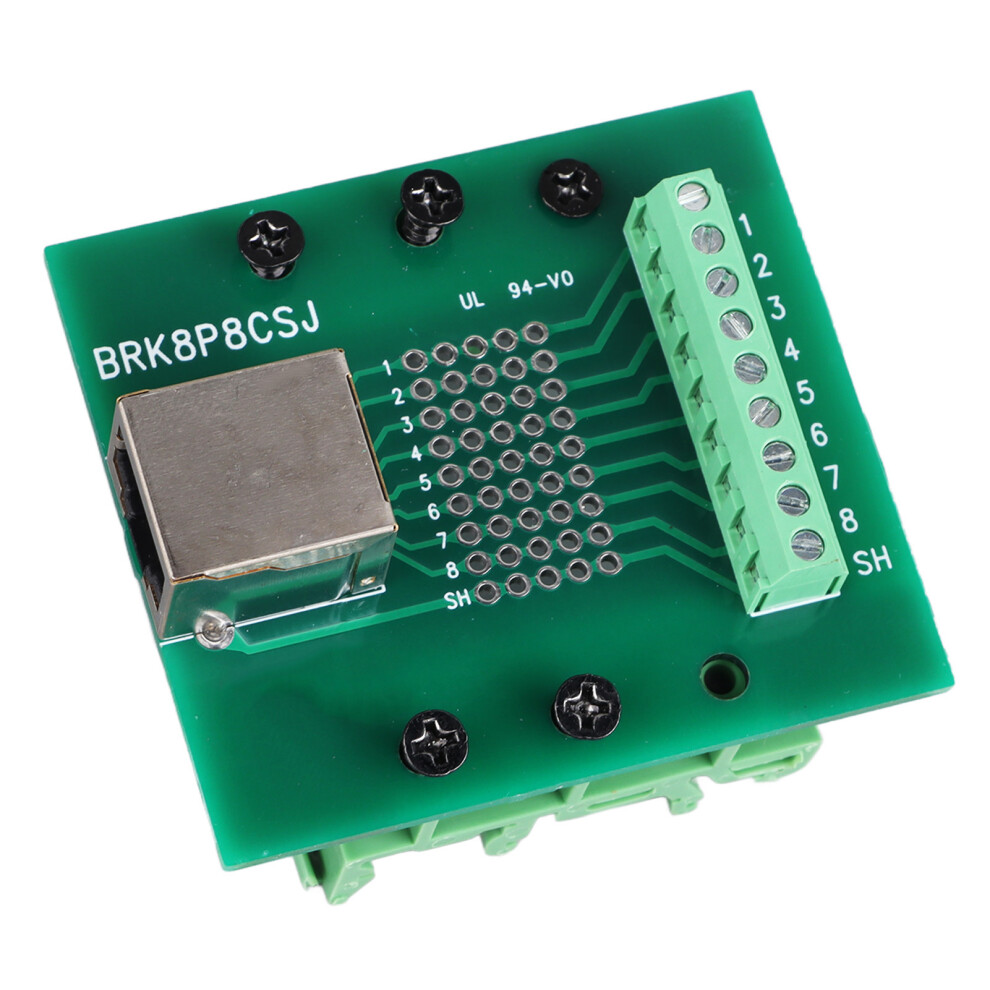 Rj45 Breakout Board Elbow Network Port Converter, Abs Material, Din Rail Mount 9321352152898
