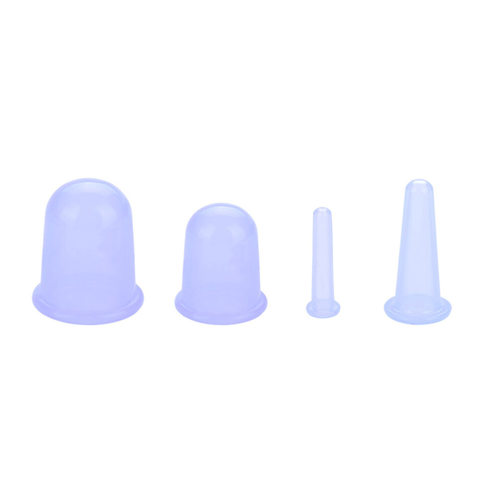 4pcs Silicone Vacuum Body Cupping Set for Cellulite & Massage â Blue