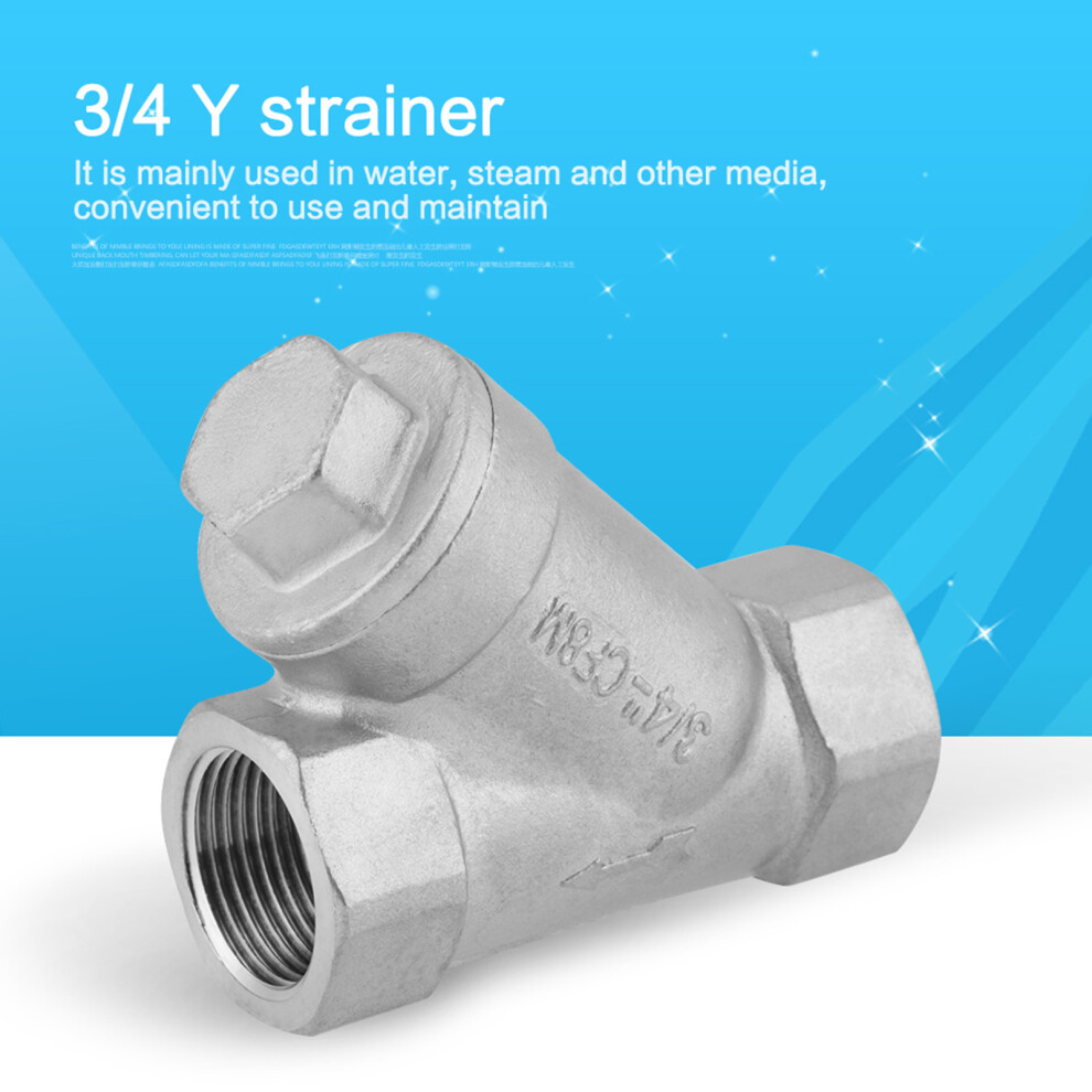 3/4" Dn20 Pt Stainless Steel Y Type Strainer For Water Oil Gas, 6.7X6.5x3cm 7901352152801
