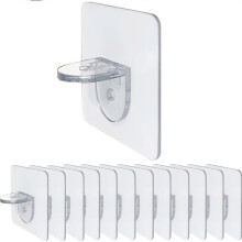 Strong Heavy-Duty Self-Adhesive Durable Transparent Shelf Support Hooks No Tools Wall Install Damage-Free Home Office