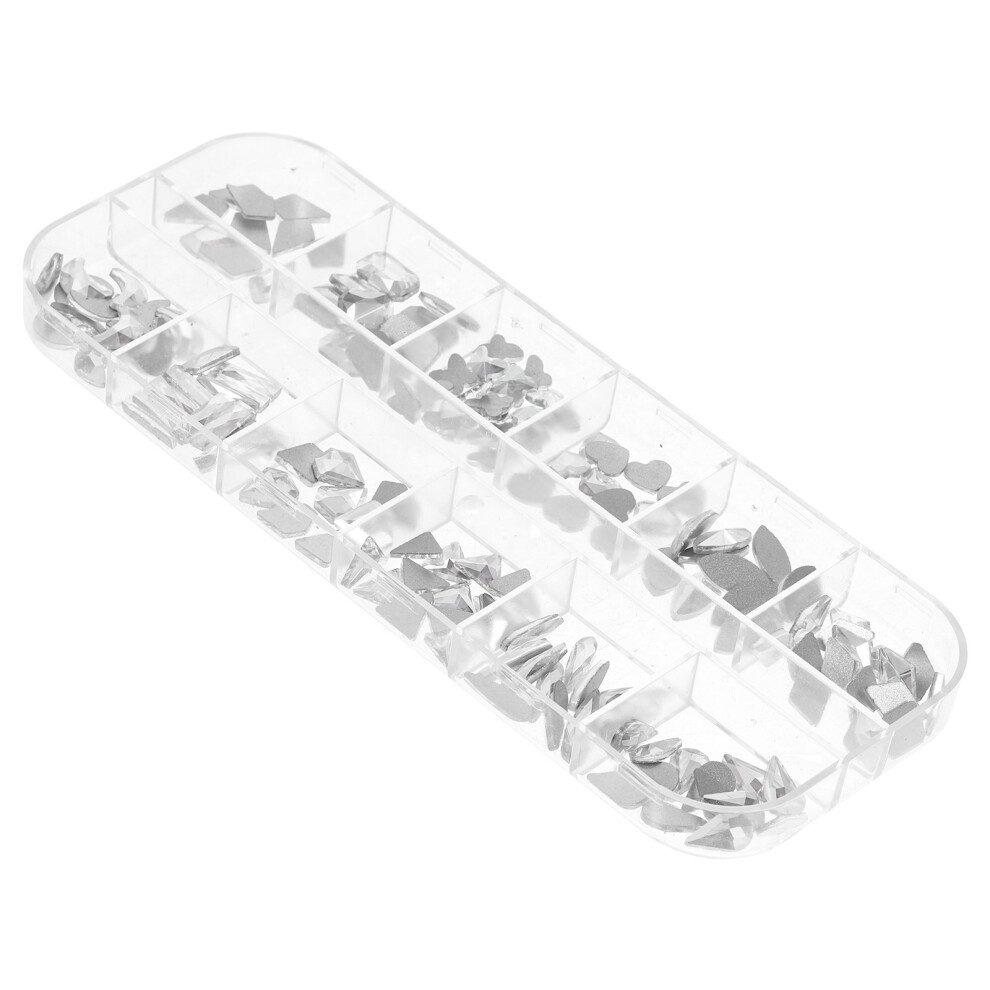 Inoomp 2 Boxes Flatback Nail Charms Glass Rhinestones For Manicure