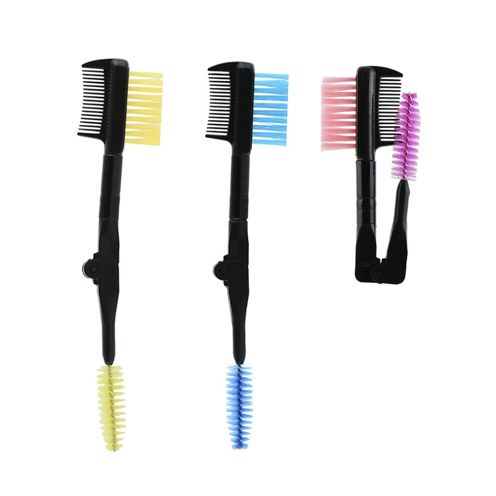 Inoomp 9 Pcs Foldable Eyebrow Comb Double Head Eyelash Curler Portable Set