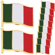 60 Pcs Italian Flag Brooch Iron Stoving Varnish Clothing Decor