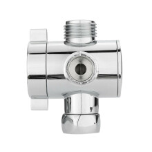 2Pcs Practical Silver Shower Diverter Valve Stainless Steel 3-Way