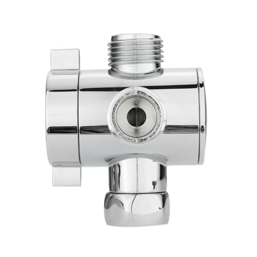 2Pcs Practical Silver Shower Diverter Valve Stainless Steel 3-Way