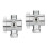 2Pcs Practical Silver Shower Diverter Valve Stainless Steel 3-Way 4