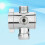 2Pcs Practical Silver Shower Diverter Valve Stainless Steel 3-Way 10