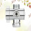 2Pcs Practical Silver Shower Diverter Valve Stainless Steel 3-Way 11