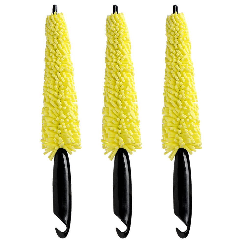 3Pcs Wheel Rim Brush For Cars Motorcycles Tires Exhaust Tips 034170822292