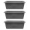 3Pcs Commercial Plastic Rectangular Washing Tub Multipurpose Bin 11