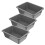 3Pcs Commercial Plastic Rectangular Washing Tub Multipurpose Bin 10