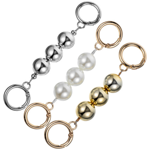 12 Pcs Short Pearl Chains For Bag DIY Round Imitation Pearl Bead Handle 1