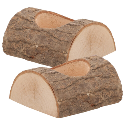 10 Pcs Candle Holder Stump Shape Desktop Tea Light Centerpiece 2