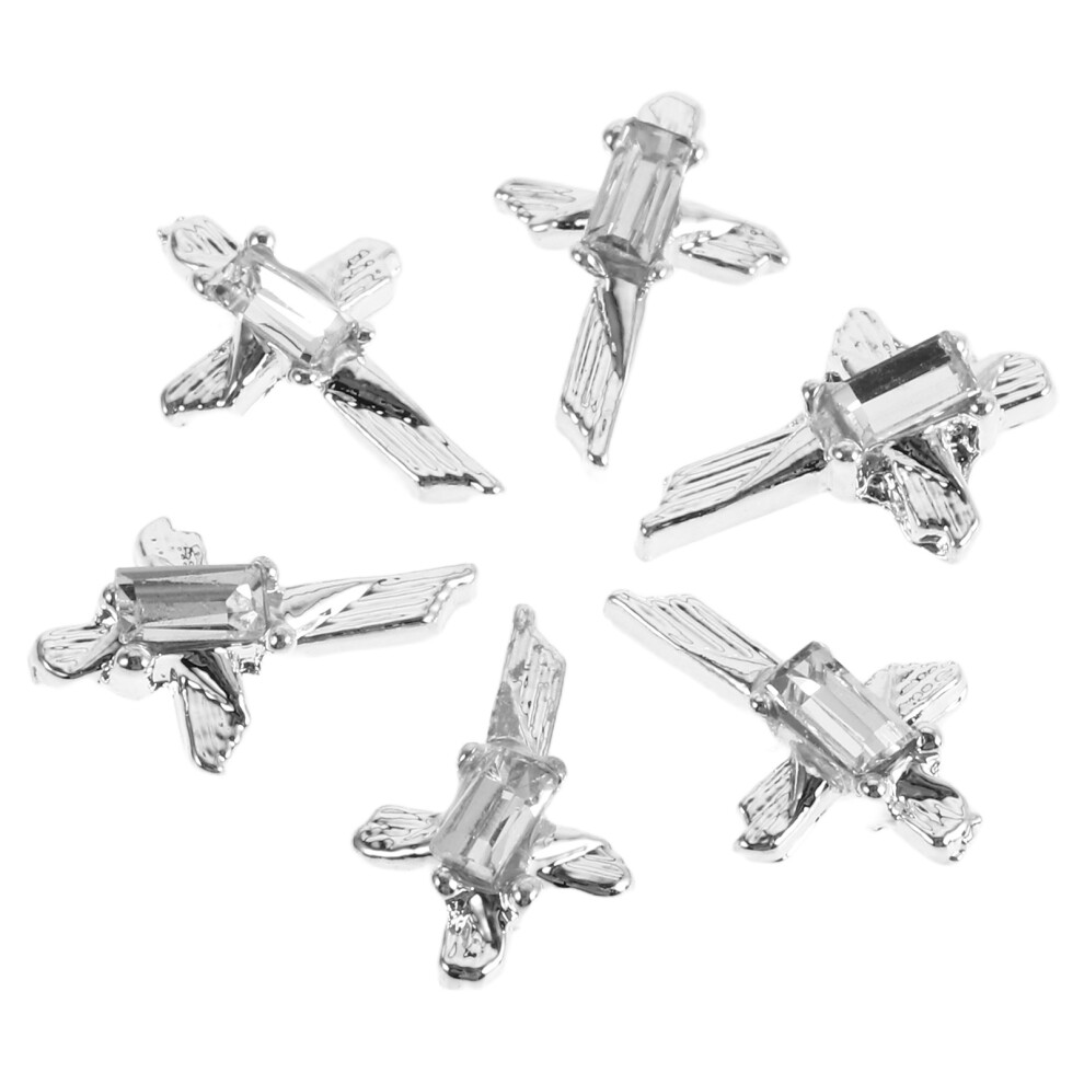 Artibetter 40 Pcs Sparkling Rhinestone Cross Nail Charms For Nail Art Decorations
