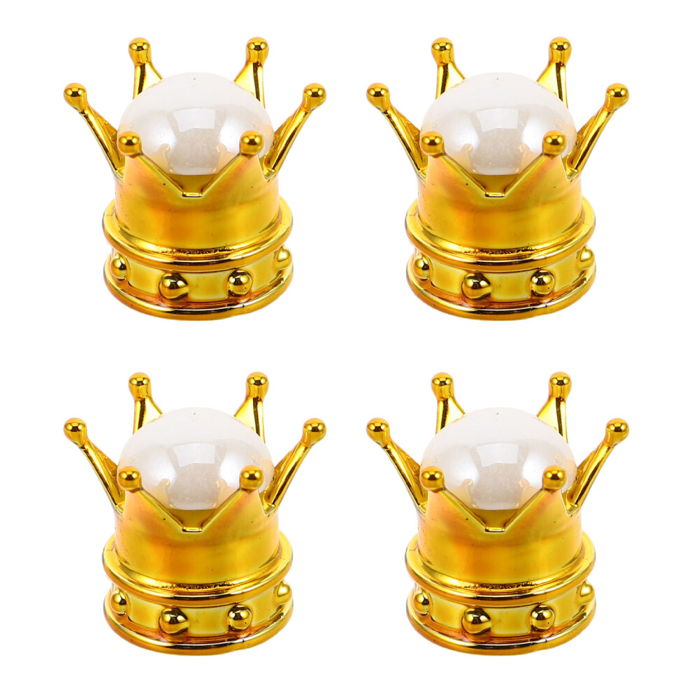 4Pcs Universal Tiara Shaped Tire Valve Stem Caps 034170843860