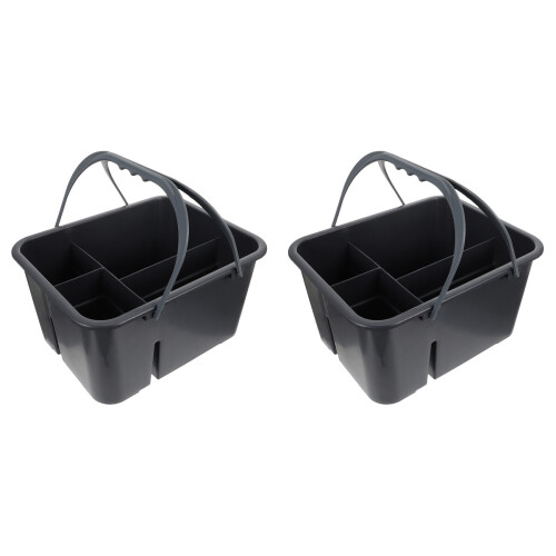 2 Pcs Bathroom Storage Basket Four Compartment Handheld Box 1