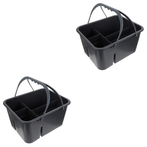 2 Pcs Bathroom Storage Basket Four Compartment Handheld Box 2