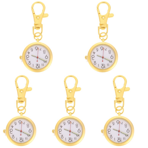 5Pcs Alloy Nurse Pocket Watch With Keychain 1