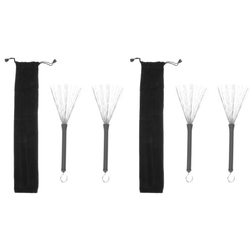 2Ensembles Accessoires Batterie Brosses Métal Pour Performance Jazz 1
