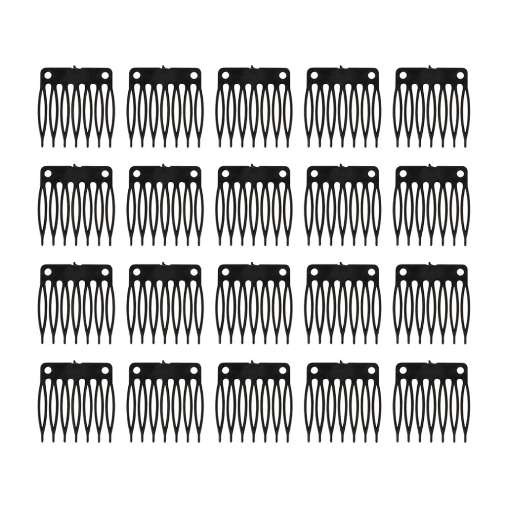 Iplusmile 200 Pcs Plastic Fork Wig Clips Combs Caps Accessory White