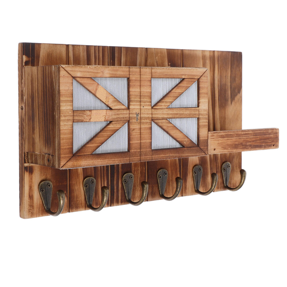 Farmhouse Key Holder With Floating Shelf And Mail Organizer Brown-image-OPC-PKY7YWQ-NEW