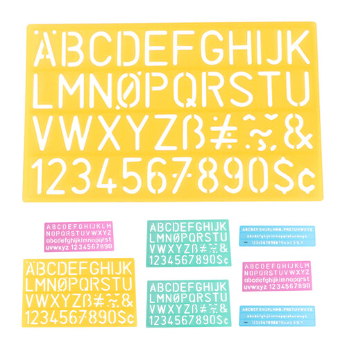 4 Pcs Alphabet Stencils Set With Letters Numbers And Ruler 1