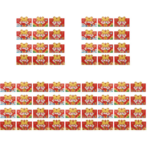 60 Pcs Red Pocket Paper Envelopes For Chinese New Year 2