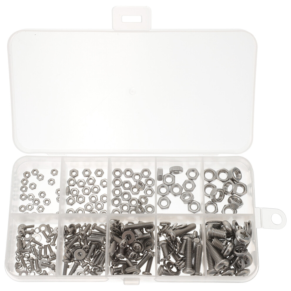 Photos - Nail / Screw / Fastener 3 Sets Thread Round Head Bolts Nuts Washers Repair Kit 320 Pcs