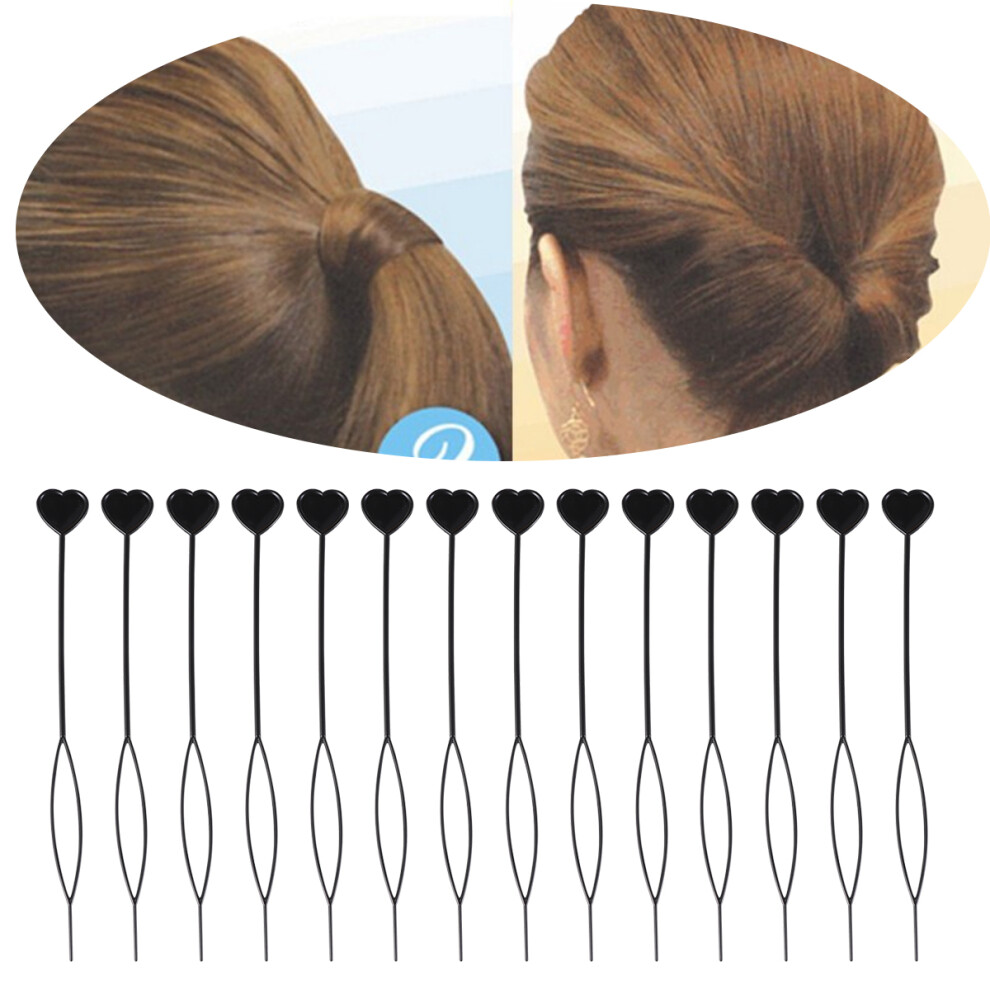 Aboofan 250 Pcs Heart-Shaped Plastic Tail Hair Braid Clip